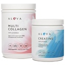 Alaya Multi Collagen Powder (40 Servings) & Micronized Creatine Monohydrate (5 g) Bundle – Unflavored, Non-GMO Supplements for Muscle Energy, Skin, Hair & Joint Support