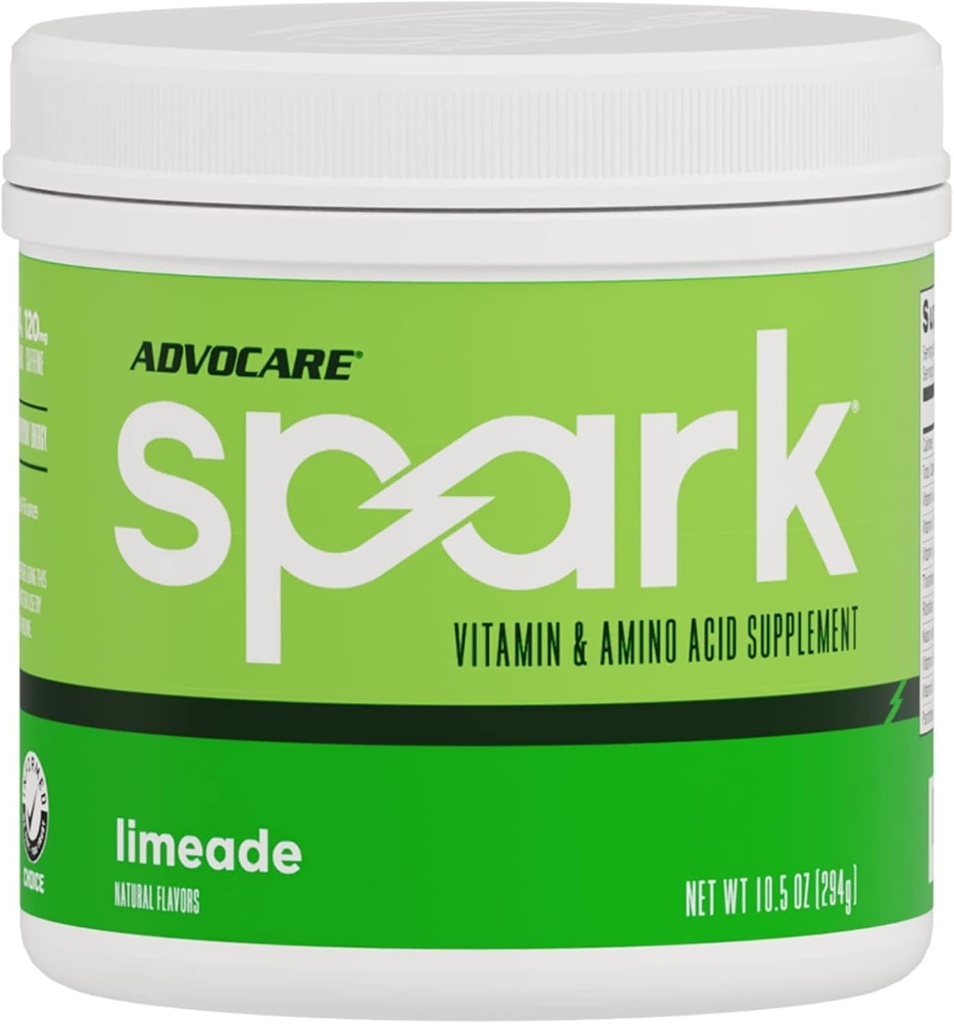 AdvoCare Spark - Mélange de boissons énergisantes - Supplément vitamine et acide amino - Soutiens Énergie et Focus - Support immunitaire portable - Sans sucre - Limeade (10