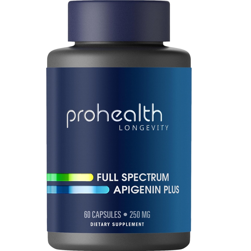 ProHealth Full Spectrum Apigenin Plus | 60 Capsules | Plant-Derived Apigenin with Parsley & BioPerine® for NAD+ Support, Sleep & Healthy Aging | USA Manufactured, Triple Lab Tested