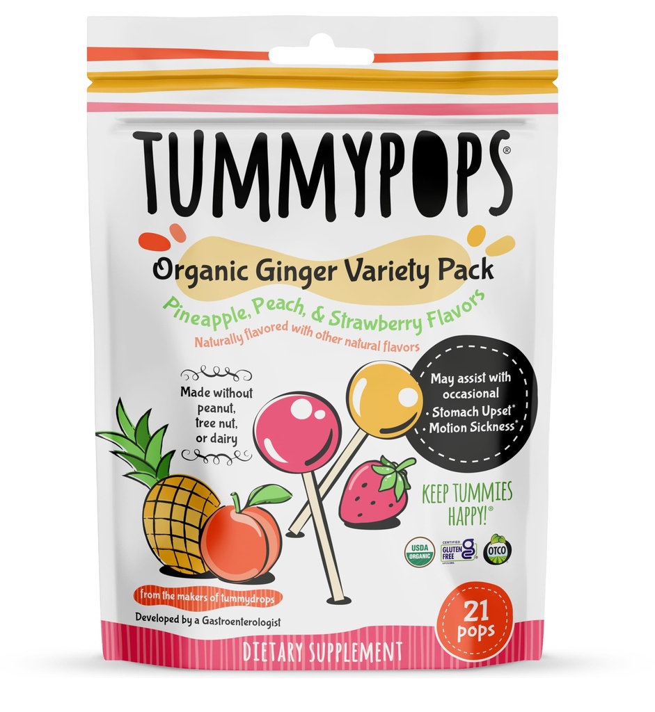 Ensemble de variétés de gingembre de tummypops biologiques de l'USDA (pineapple, pêche et fraise)