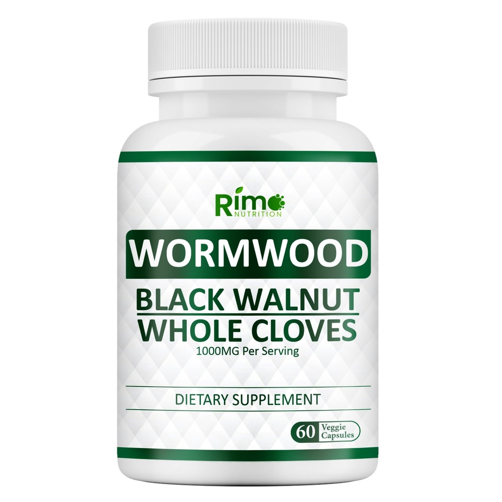 Wormwood Black Walnut Clove Capsules - Cleanse, Detox, intestinal Guard Formula Supplément pour les humains, avec l'herbe de Wormwood, Black Walnut Extract Combination, 60 Capsules Non-OGM