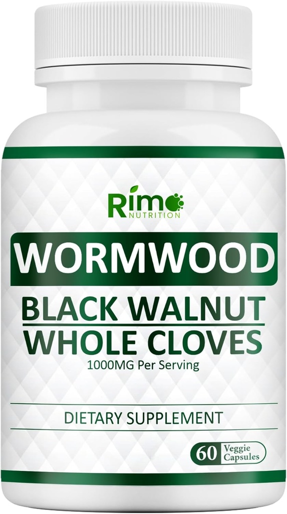 Wormwood Black Walnut Clove Capsules - Cleanse, Detox, intestinal Guard Formula Supplément pour les humains, avec l'herbe de Wormwood, Black Walnut Extract Combination, 60 Capsules Non-OGM