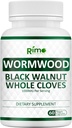 Wormwood Black Walnut Clove Capsules - Cleanse, Detox, intestinal Guard Formula Supplément pour les humains, avec l'herbe de Wormwood, Black Walnut Extract Combination, 60 Capsules Non-OGM