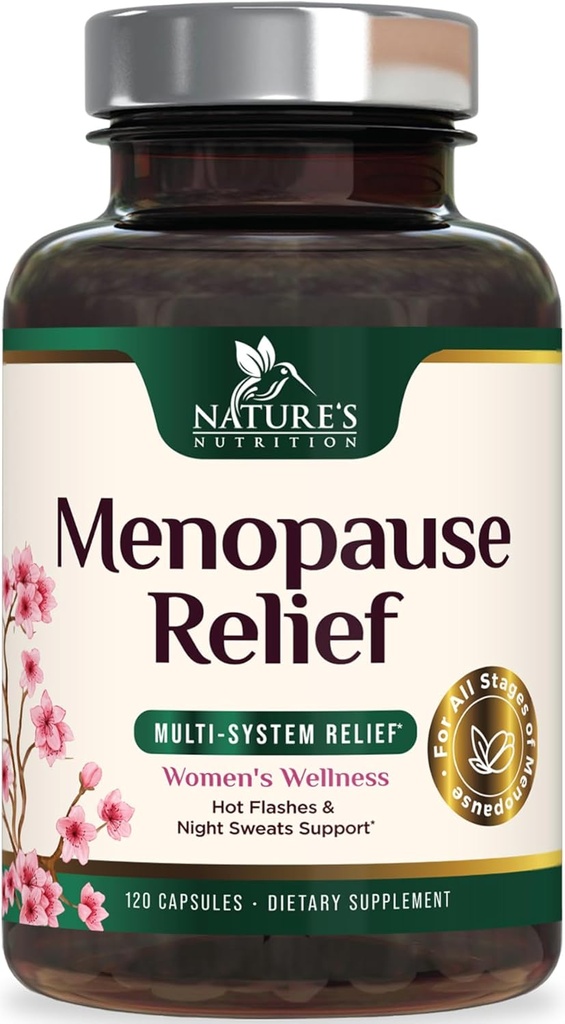 Suppléments de ménopause pour les femmes - Probiotiques de soutien à la ménopause avec cohos noirs, Suppléments de soutien naturels pour les flashs chauds doux et les sueurs nocturnes et supplément de soutien à l'équilibre PH - 120 capsules