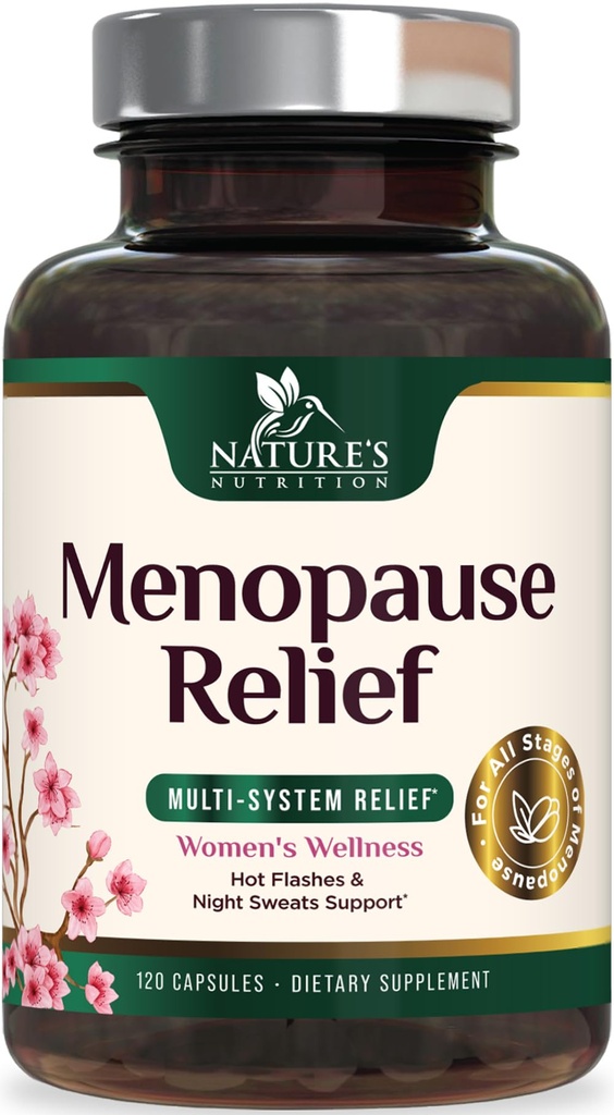 Suppléments de ménopause pour les femmes - Probiotiques de soutien à la ménopause avec cohos noirs, Suppléments de soutien naturels pour les flashs chauds doux et les sueurs nocturnes et supplément de soutien à l'équilibre PH - 120 capsules