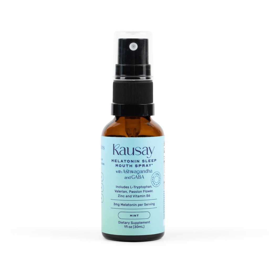 Melatonin Sleep Spray | Fast-Absorbing Mouth Spray with Ashwagandha, GABA & L-Tryptophan | Alcohol- & Sugar-Free | Mint Flavor | 30 mL