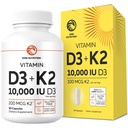 Vitamine D3 K2 5000 UI pour le système immunitaire, les os forts et le soutien des dents. Vit D3 125mcg, Vitamine K2 MK7 100mcg, Calcium 210mg & BioPerine.