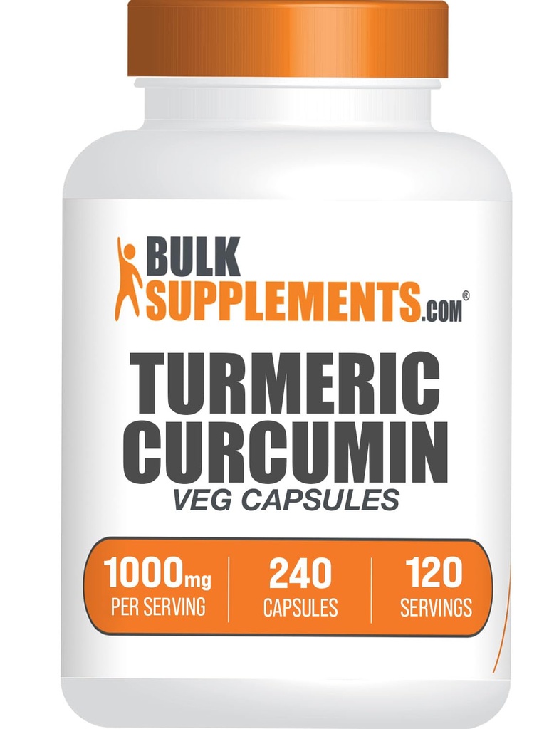 BulkSupplements.com Capsules d'extraits de curcuma - supplément de curcuma, supplément de curcuma, 1000mg - sans gluten, 240 gélules (paquet de 1)