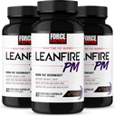 Facteur de force LeanFire PM, pilules de perte de poids pour les femmes et les hommes, brûleur de graisse et pilules de perte de poids de nuit pour brûler la graisse, stimuler le métabolisme, et améliorer le sommeil pour des résultats incroyables, 60 Compte (paquet de 3)