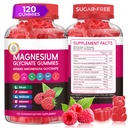 Glycinate de magnésium 600mg, Gommies de magnésium à haute absorption avec L-Thréonate, Calcium, Vitamine B6, D3, Noisettes sans sucre pour adultes et enfants Relaxation, soulagement du stress, repos nocturne