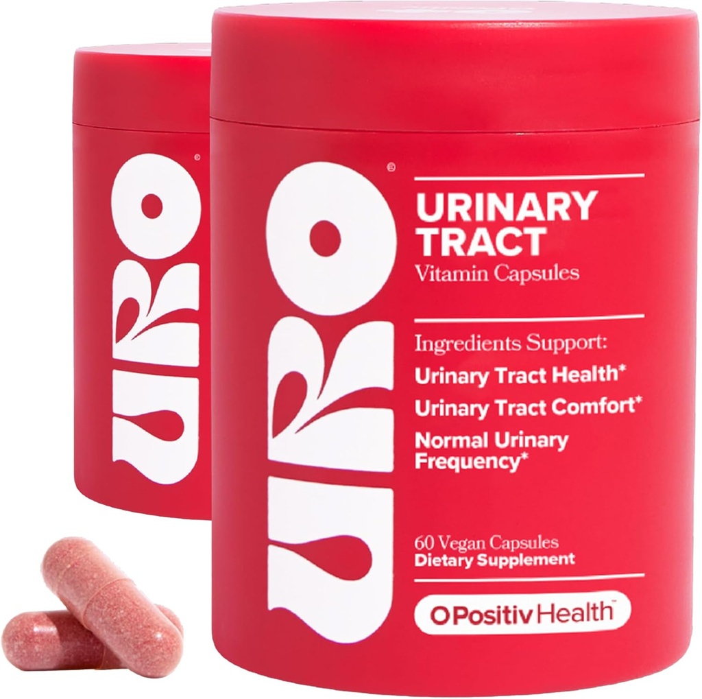 O Positiv URO Urinary Tract Supplément santé pour les femmes, 60 Compte (paquet de 2) - Vitamines de soutien urinaire avec extrait de canneberge complète de Pacran, D-Mannose, et vitamine C - végétalien et sans gluten