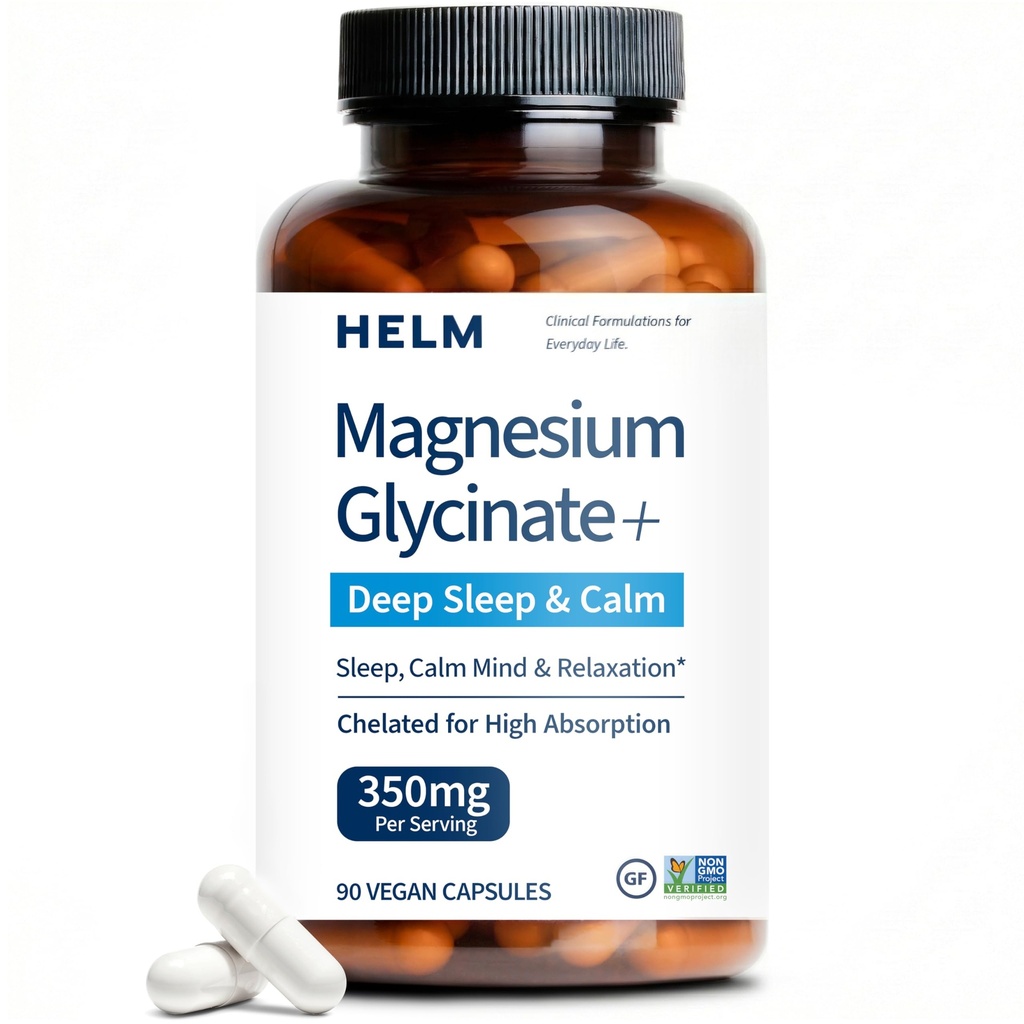 Pure Magnesium Glycinate - Magnesium for Sleep, Stress, Muscle & Nerve Support - High-Absorption, Non-GMO, Vegan - 90 Capsules (350mg)