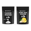 Taurine Powder 2 lb and Citric Acid Powder 5 lb | Pure Bulk Ingredients Combo | Premium Quality, Non-GMO | 100% Pure Powders | Value Combo Pack