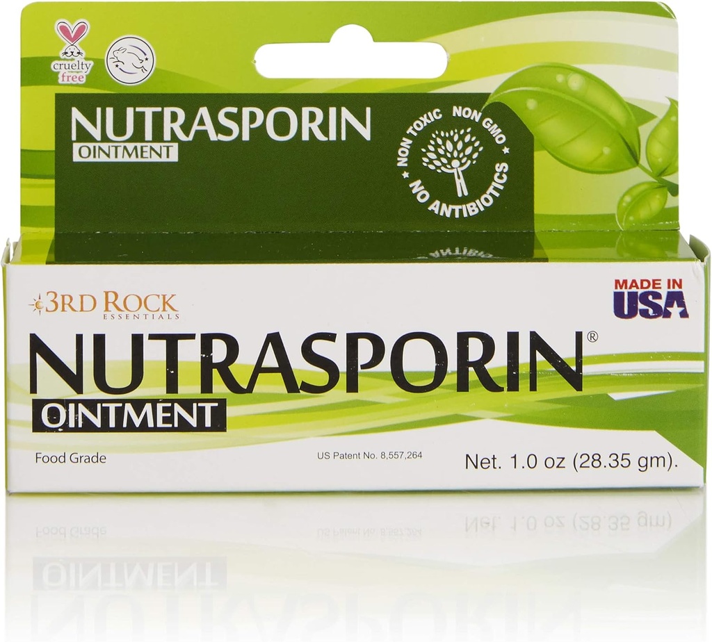 3rd Rock Essentials Nutrasporine Argent Onguent, Sans toxiques, Sans pétrole, Non-antibiotique, Premiers soins, Onguent de qualité alimentaire, 1.0oz, Paquet de 1