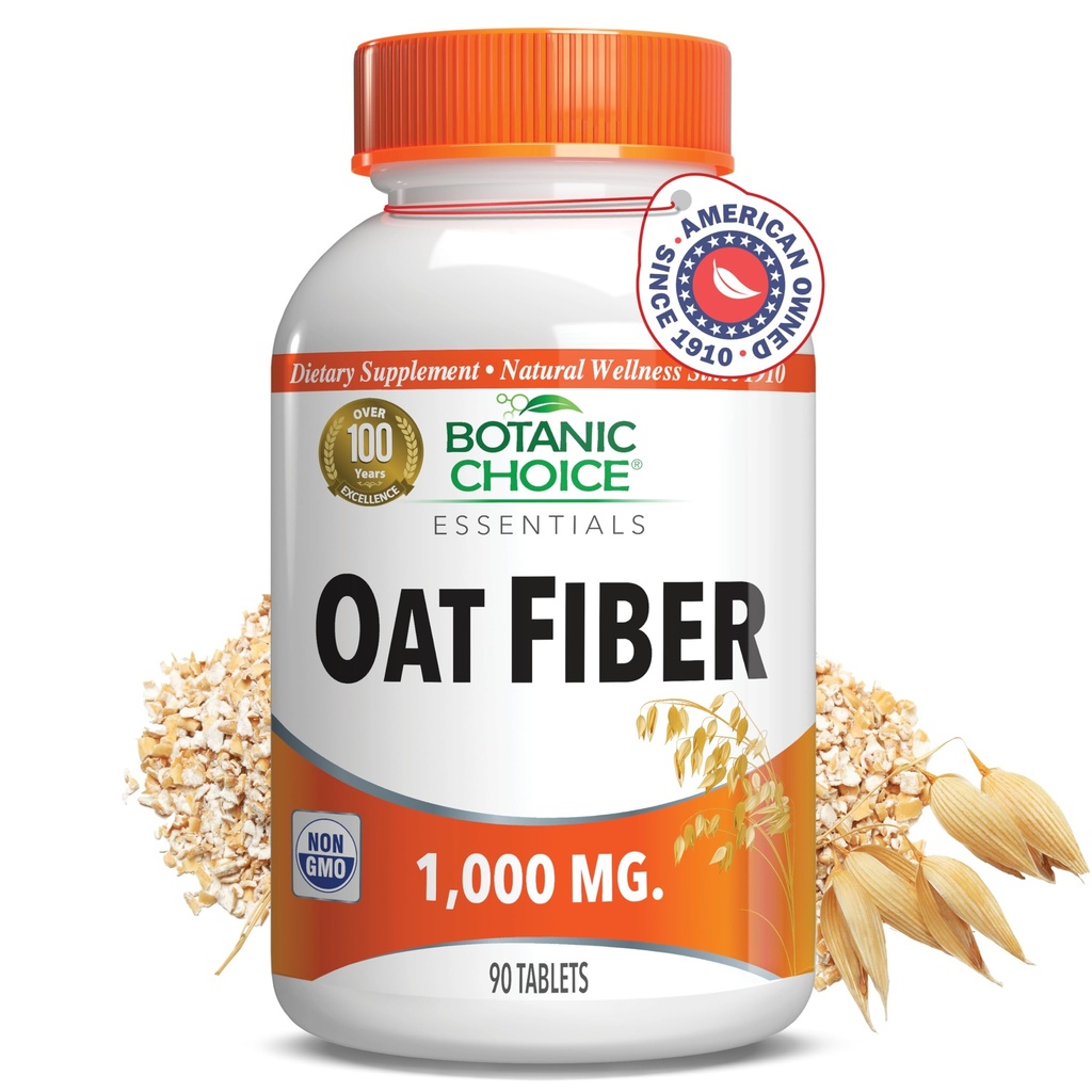 Choice botanique Fibre d'avoine - Supplément alimentaire naturel pour la santé digestive - Femmes et hommes - 90 comprimés (1000mg)