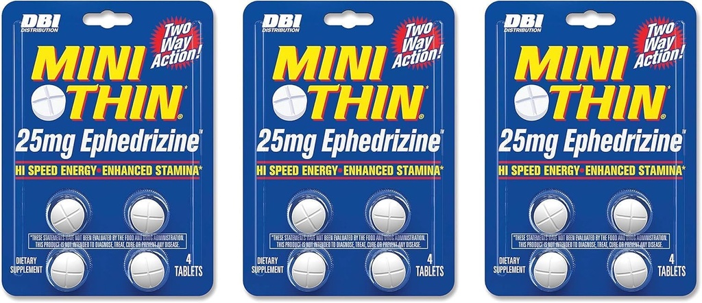 Mini mince DBI distribution deux voies Action 25mg Éphédrizine - 4 Plaquette Comte - 3 Pack
