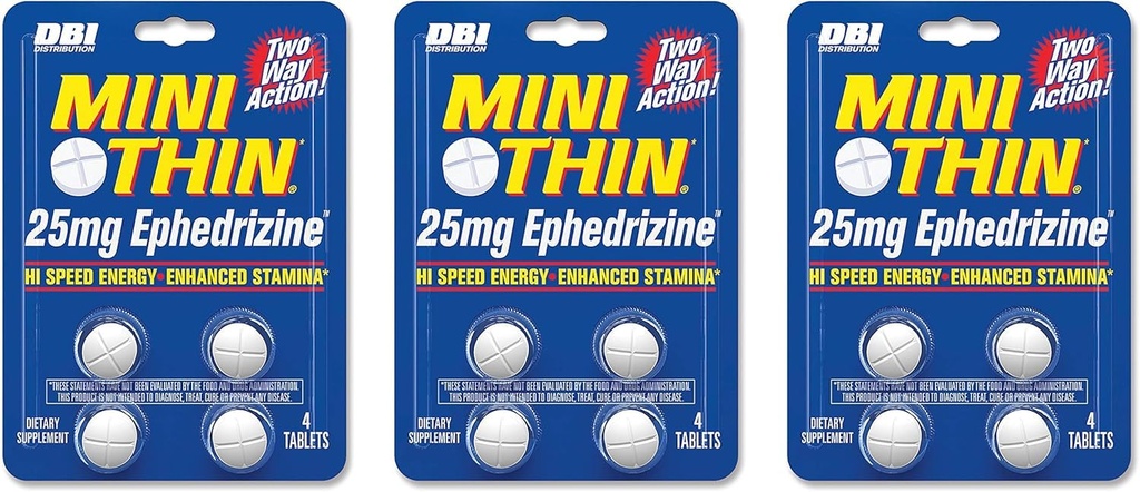 Mini mince DBI distribution deux voies Action 25mg Éphédrizine - 4 Plaquette Comte - 3 Pack