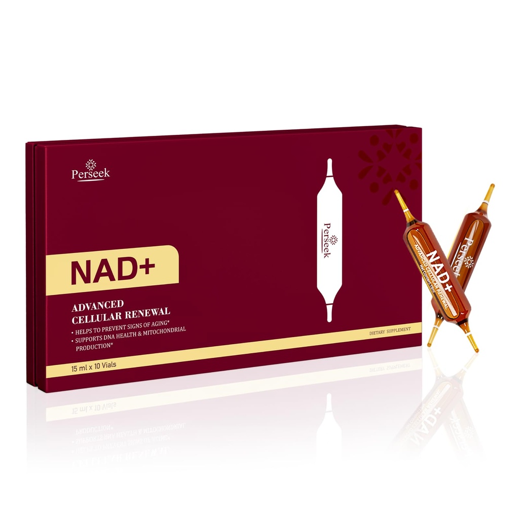NAD+ 1200mg Liquid Supplement with Nicotinamide Riboside, PQQ & Grape Seed Extract for Cellular Vitality, Energy Metabolism & Antioxidant Support – 10 Liquid Vials