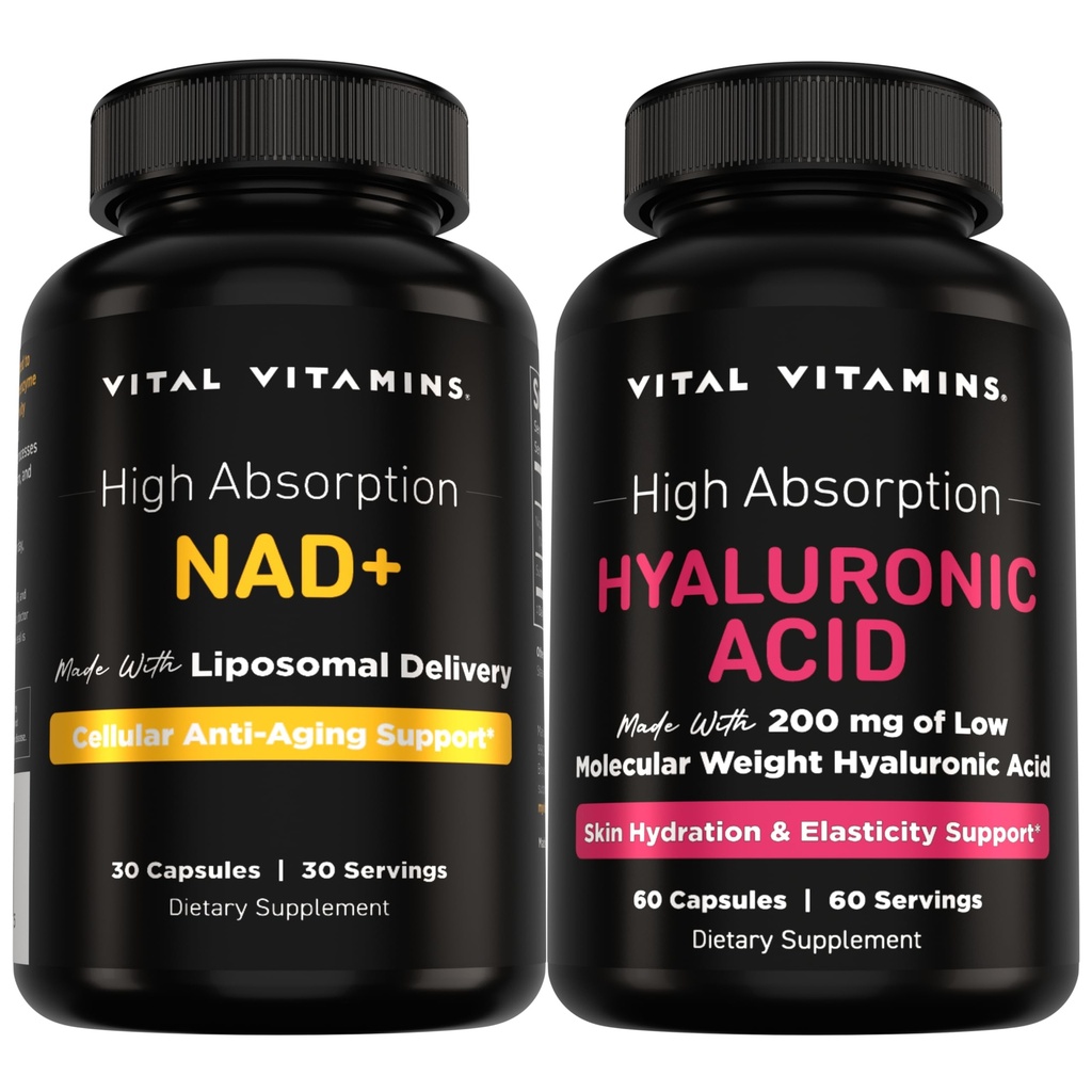 Vital Vitamins NAD+ 30 ct + Hyaluronic Acid Capsules 60 ct