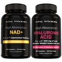 Vital Vitamins NAD+ 30 ct + Hyaluronic Acid Capsules 60 ct