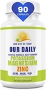 Suppléments de potassium de magnésium W Zinc - 90 Capsules 400MG Magnésium,450MG Potassium,50MG Zinc pour la santé vasculaire – Haute absorption Vegan pour les crampes des jambes et le sommeil