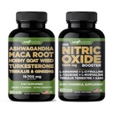 Gade Nutrition Ashwagandha avec racine de Maca, herbe de chèvre en chaleur, Turkestérone, Tribulus Terrestris, Panax Ginseng + Booster à oxyde nitrique - Ensemble pour l'énergie, la vitalité, la performance, la pompe