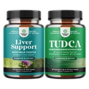 Bundle of Liver Cleanse Detox & Repair - Silymarin Milk Thistle with Dandelion Root Choline Beetroot & Artichoke Extract and Bile Salt TUDCA - Tauro Ursodeoxycholic Acid for Gallbladder Kidney & Liver