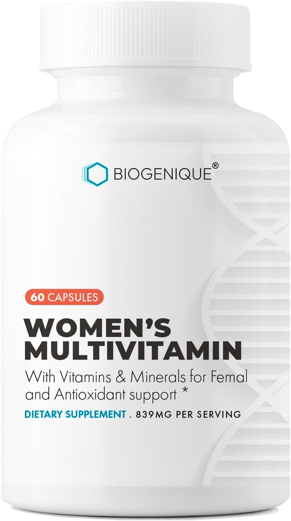 Multivitamines pour femmes, Vitamines quotidiennes pour les femmes ayant des vitamines A, C, D, E, B-6 et B-12, Métabolisme énergétique, Soutien osseux et immunitaire, 60 capsules