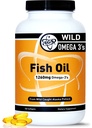 TGS Triple Strength Omega 3 Supplément à l'huile de poisson - 1260mg EPA DHA pour hommes et femmes - Acides gras sans Burpless, Omega 3 pur de l'Alaska Pollock sauvage sous forme de triglycéride - 180 capsules, 90 portions