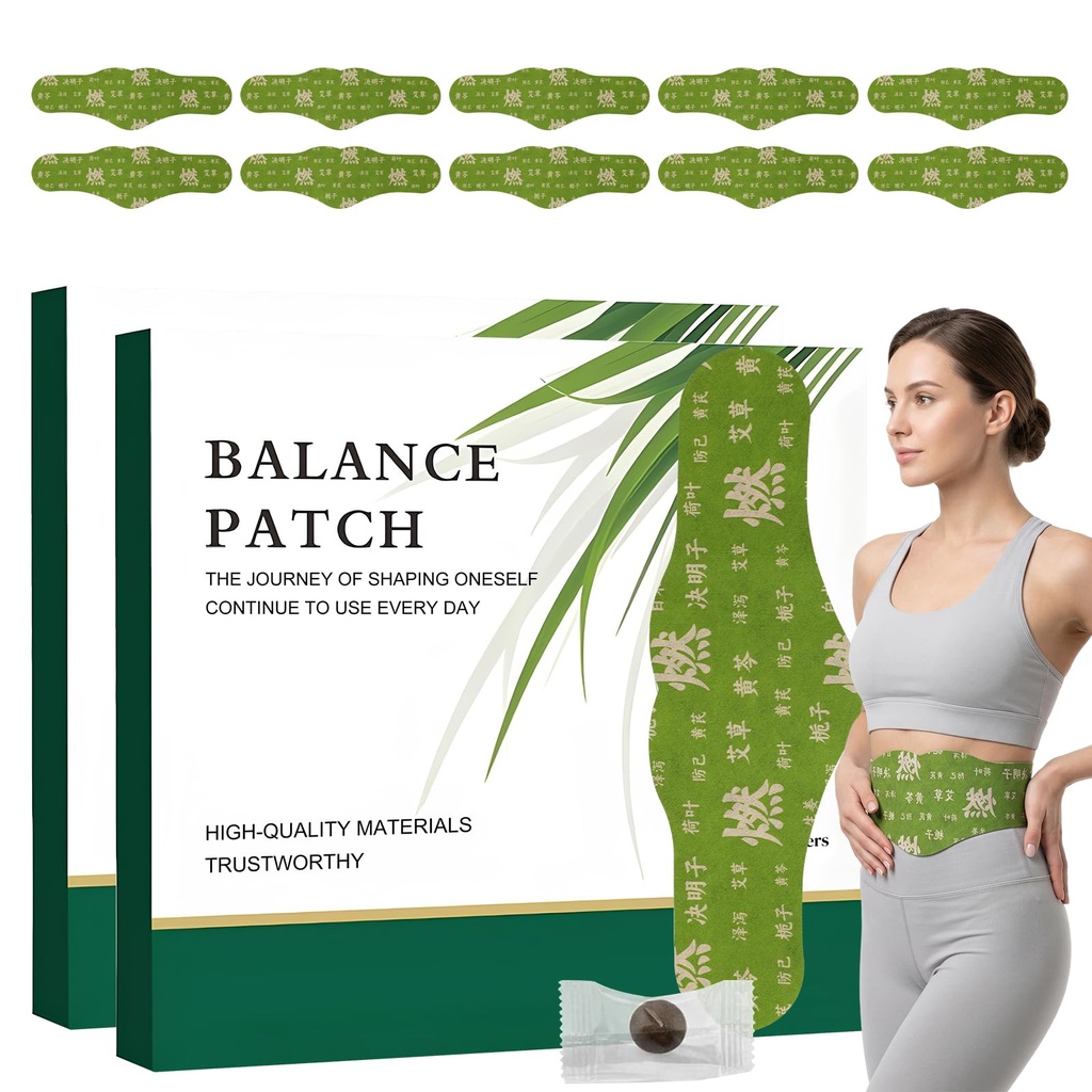 Balance de patchs à base de plantes, Patches à naveaux à base de plantes naturelles, Gonflement de soulagement, Patch Belly Relief pour les femmes, Améliorer le confort abdominale, soins non irritants à base de plantes (2 boîtes)
