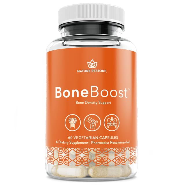 Nature Restore BoneBoost, Natural Bone Health Supplement, 60 Capsules, Manufactured in USA, Non GMO, Gluten Free
