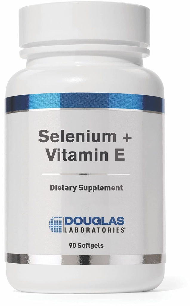Laboratoires Douglas Sélénium + Vitamine E.U. 400 I. de forme naturelle de Vitamine E et 50 mcg de Sélénium.
