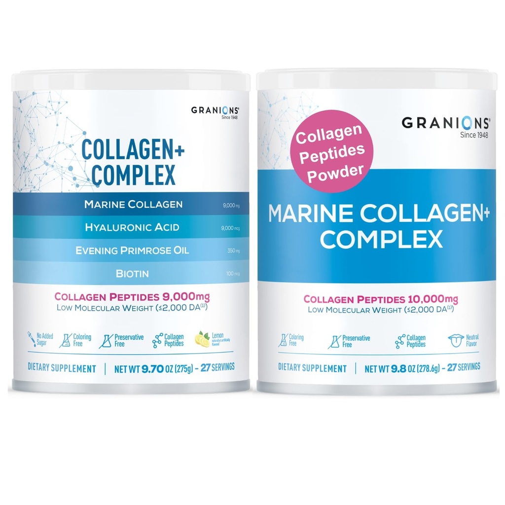 Marine Collagen Powder unflavored and Marine Collagen Lemon Powder Enhanced Collagen Bundle