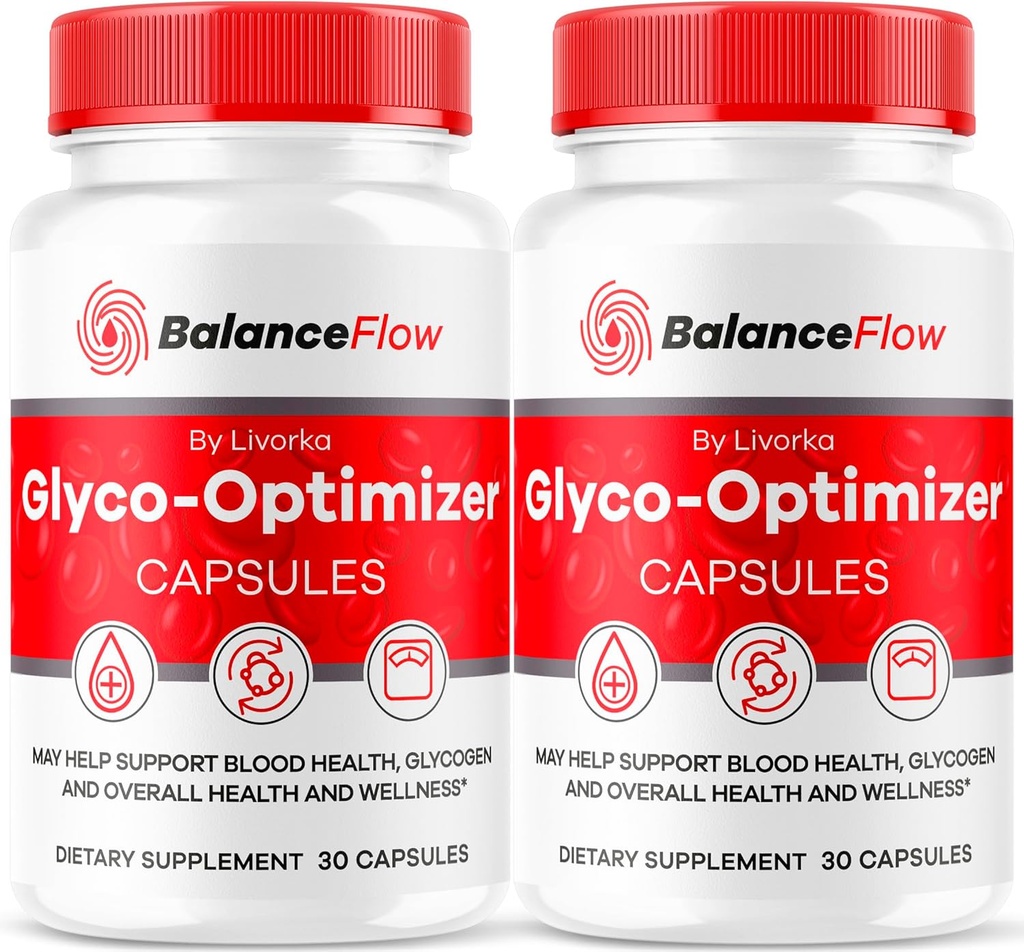 (2 Pack) Balance Flow Glyco Optimizer, Balance Flow, Balance Flow Glycol Optimizer Supplément, BalanceFlow Support Capsules, Balance Flow Blood Support Formule avancée, 60 Capsules pendant 2 mois