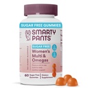 Gommies multivitamines pour femmes SmartyPants, sans sucre: Biotine, méthylfolate, Oméga 3 (ALA), vitamine D3, C, vitamine B12, B6, A, K & zinc, Inositol, sans gluten, 60 Compte (20 jours)