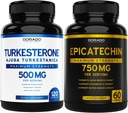 DORADO NUTRITION Extrait d'épicatéchine 750mg par portion - (120 capsules) et supplément de turcestérone 500mg (120 capsules)
