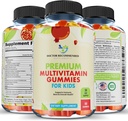 Gommies multivitamines de qualité supérieure pour les tout-petits et les enfants - Vitamines quotidiennes essentielles à la consommation A, C, D3, E, B6, B12, Biotine - Pas d'édulcorants à haute teneur en fructose-carné ou artificiels - 60 Gommies, 30 jours d'approvisionnement