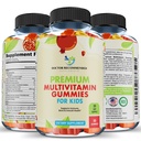 Gommies multivitamines de qualité supérieure pour les tout-petits et les enfants - Vitamines quotidiennes essentielles à la consommation A, C, D3, E, B6, B12, Biotine - Pas d'édulcorants à haute teneur en fructose-carné ou artificiels - 60 Gommies, 30 jours d'approvisionnement