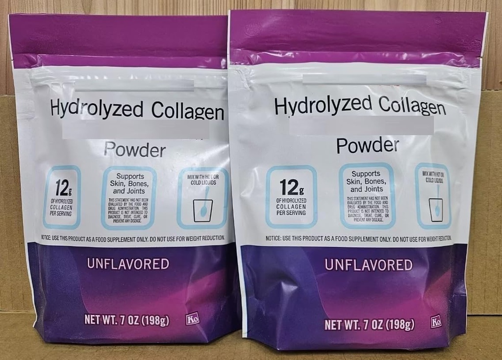 Trader Joe Hydrolyzed Collagen Unflavored Powder 7oz 198g (Two Bags)