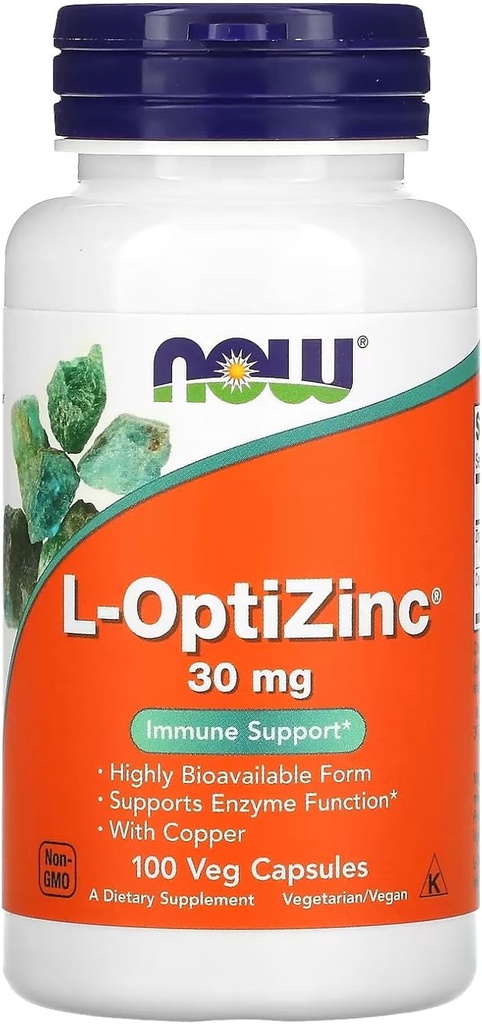 Maintenant Aliments: L-Optizinc Immuni Support 30 mg, 100 Caps (2 pack)