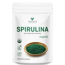 VELOTO USDA Poudre de spiruline biologique, 8 oz - Riche en protéines végétales, vitamines et minéraux