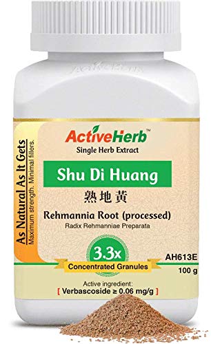Shu Di Huang - Racine de Rehmannia (traitée) 3,3x Granules concentrées 100 grammes par plante active
