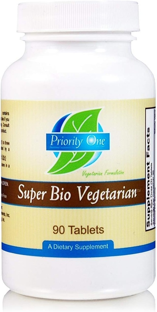 Priority One Vitamins Super Bio Vegetarian 90 Tablets - Immune System Support*- Clinical Strength - Benefits of Shiitake & Maitake Mushrooms.