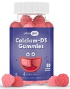 Calcium + D3 Gummy – Chewable Supplement for Bone Support – Kosher Gummies for Women, Men & Kids – Coral Source with Vitamin D – Kids Calcium & Immune Support – Citrate-Free – 60 Count