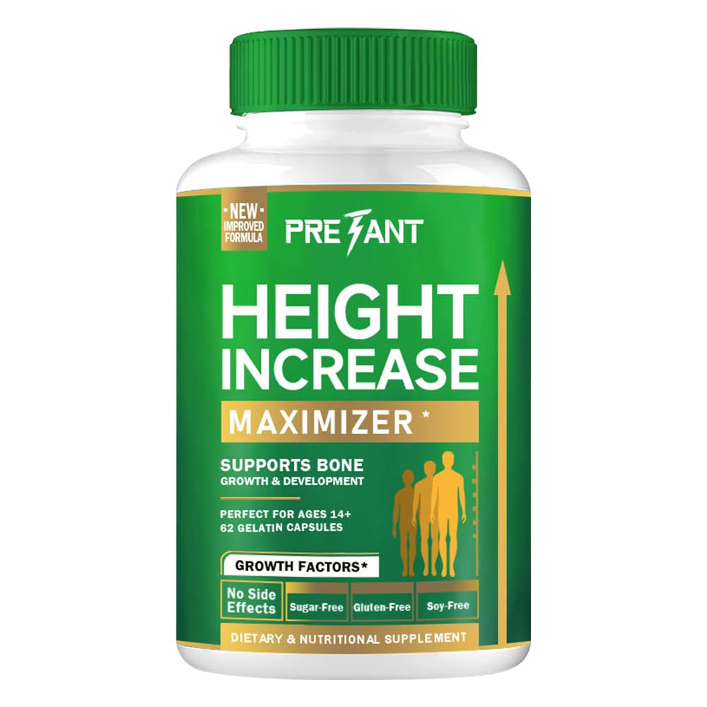 Growth Capsules PRETANT pour faire pousser Taller - Augmenter la hauteur Maximiser avec le calcium pour la force osseuse - Natural Get Taller supplément - Dietary Edible Healthcare Fitness