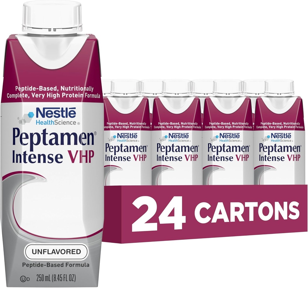 Nestle Peptamen Intense VHP Formule d'alimentation des tubes sans arôme 250 mL Carton 24 Ct