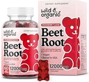 Wild & Organic Beet Root Gummies 12000 mg - Red Beets Supplements for Women and Men with Beetroot Powder - 60 Pectin-Based Chews