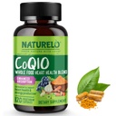NATURELO Complement de CoQ10, 120 capsules de légumes, mélange de santé cardiaque, puissant antioxydant, CoQ10 100mg soutient la production d'énergie