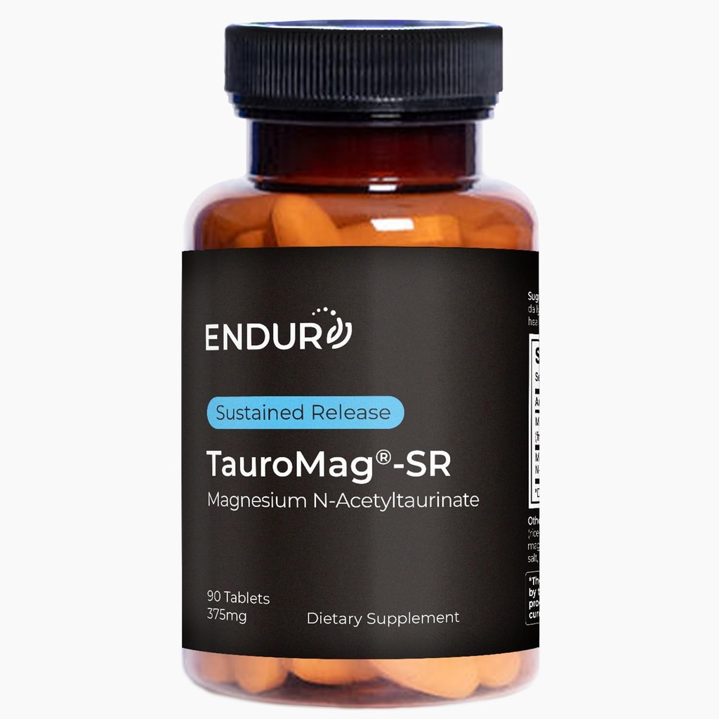 Endur TAUROMAG-SR Magnesium N-Acetyltaurinate, Brain Health Supplement, Helps Promote Memory Function, Gluten Free, 375mg (90 Tablets)
