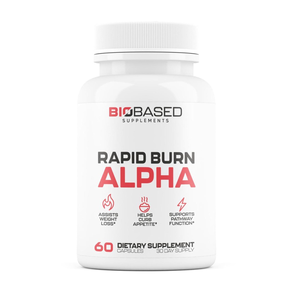 Rapid Burn Alpha - Fat Burner pour les hommes - soutient les voies saines associées à l'activité GLP-1 - soutient le contrôle de l'appétit, le booster d'énergie, aide à augmenter le métabolisme et la perte de graisse - 60 Capsules unisexes